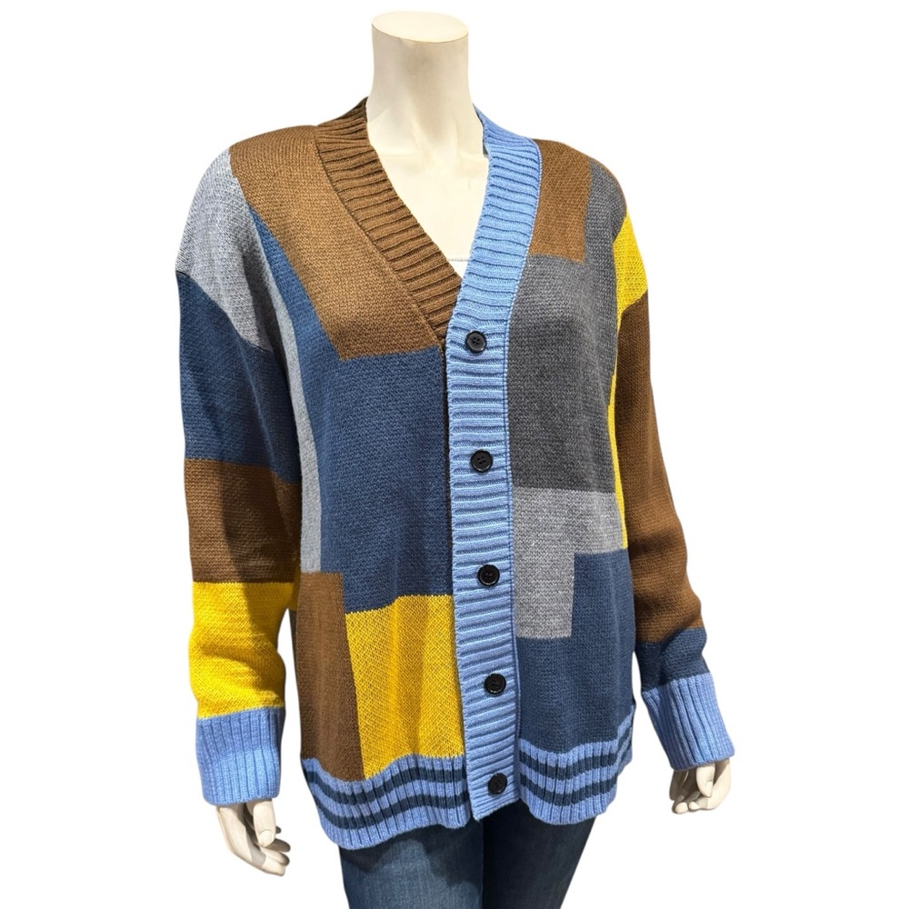 Colorblock Cardigan Sweater